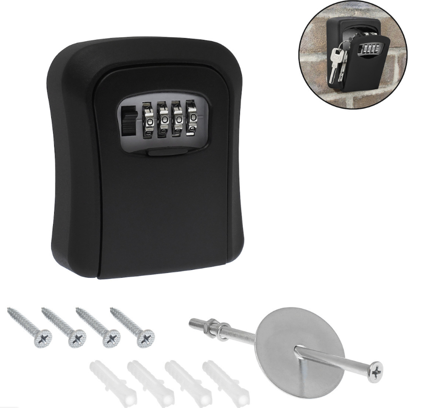 Metal Wall Key Holder with ELEC7 Combination 11.5x9.5x4cm