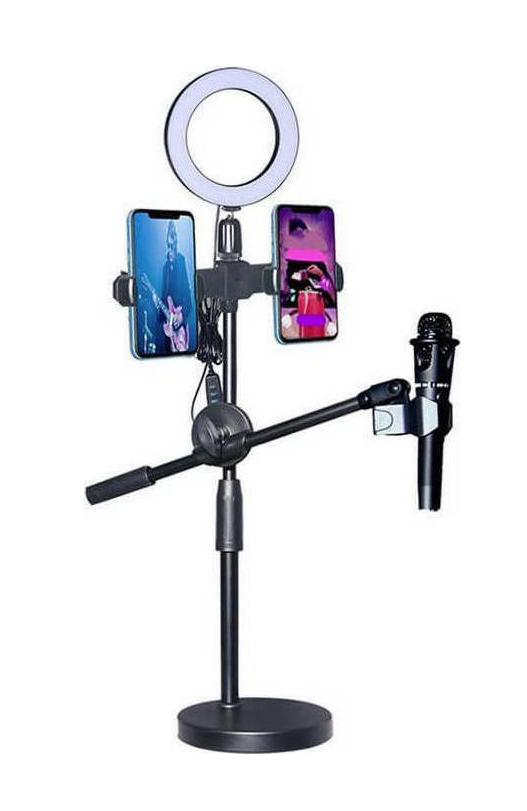 Ring Light RK25 9cm 3300-5600K με Επιτραπέζια Βάση Στήριξης και Βάση για Κινητό