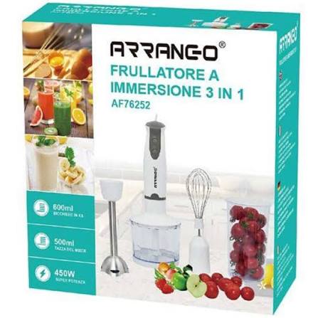 Ραβδομπλέντερ με ανοξείδωτη ράβδο 450W ARRANGO AF76252 λευκό