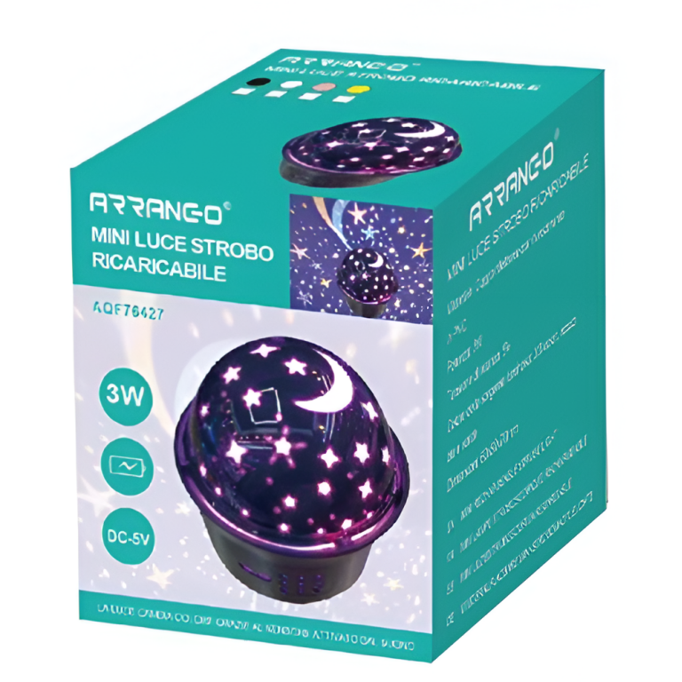 Μίνι Επαναφορτιζόμενο LED Φωτιστικό Disco με Μουσική και Μαγνητική Βάση Arrango AQF76427