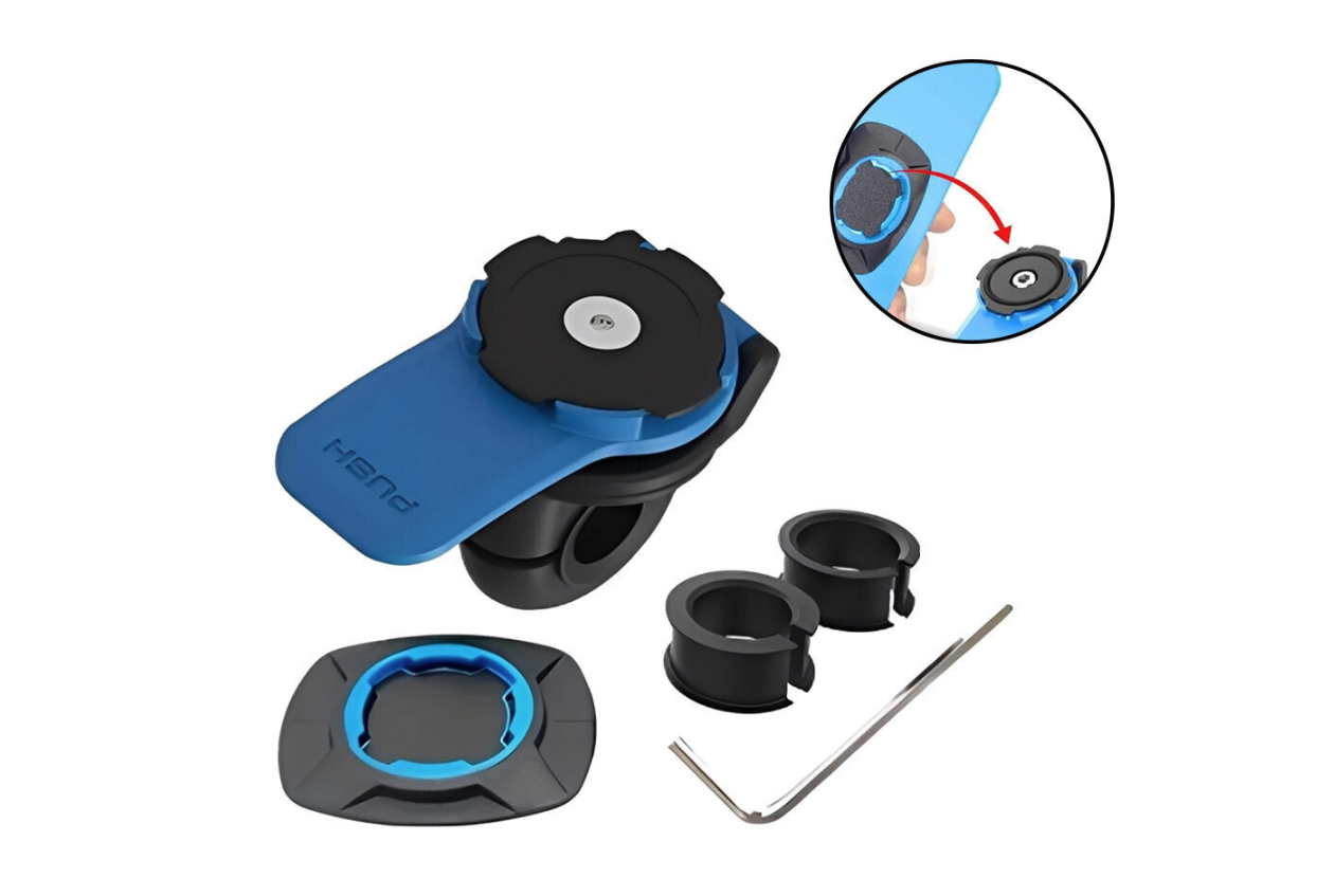 Mobile Motorcycle Bicycle Holder Mirror Clip 360° W17905 Blue