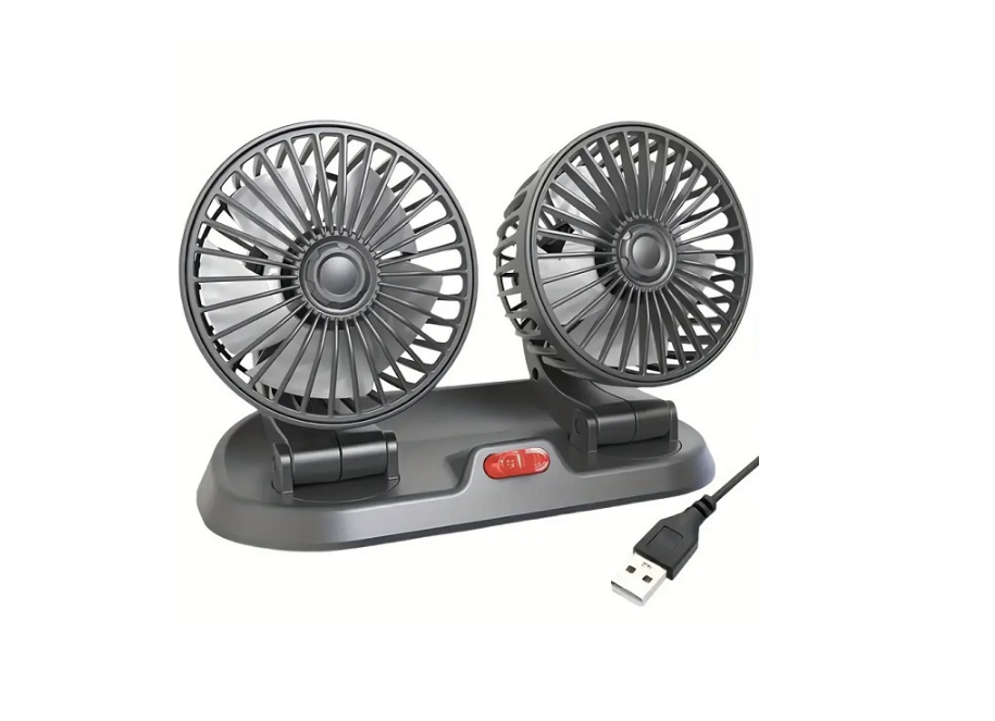 Dual Car Fan Independent Rotation 360° 24V Usb  2759-50