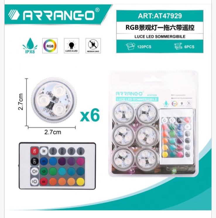 Μίνι Φωτάκια LED Πολύχρωμα Μπαταρίας σε Σειρά 6τμχ AT47929 Arrango