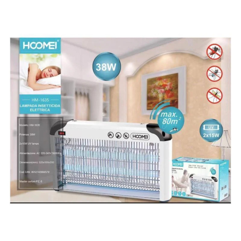 Ηλεκτρική Εντομοπαγίδα – Εντομοκτόνο 38W UV LED HOOMEI HM-1635