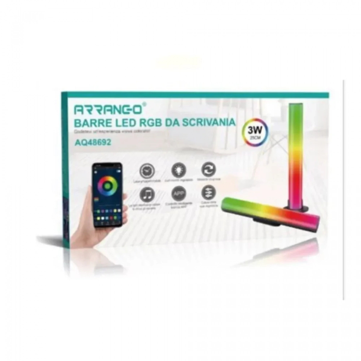 Arrango AQ48692 Ράμπα Φωτισμού LED RGB με Bluetooth και Ανιχνευτή Ήχου