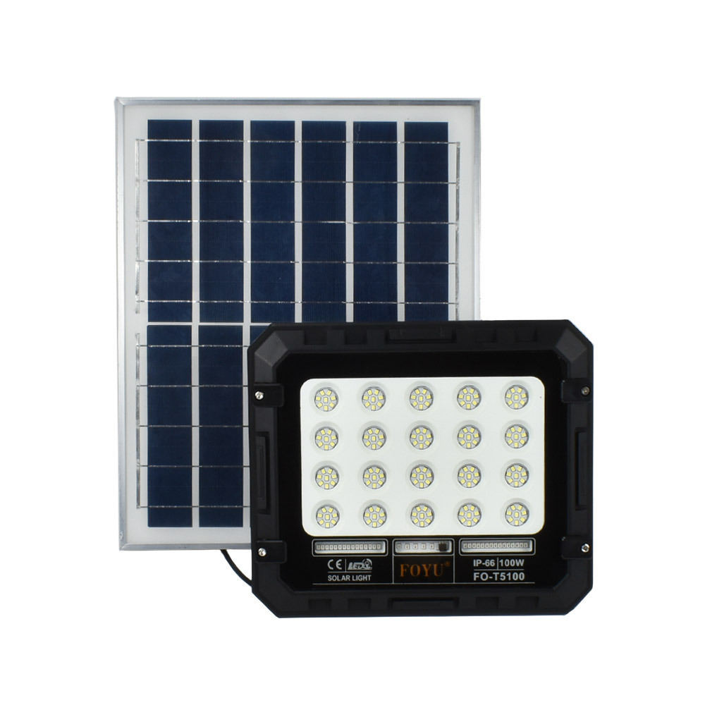 Waterproof IP66 Solar LED Flood Light 100W Black FO-T5100