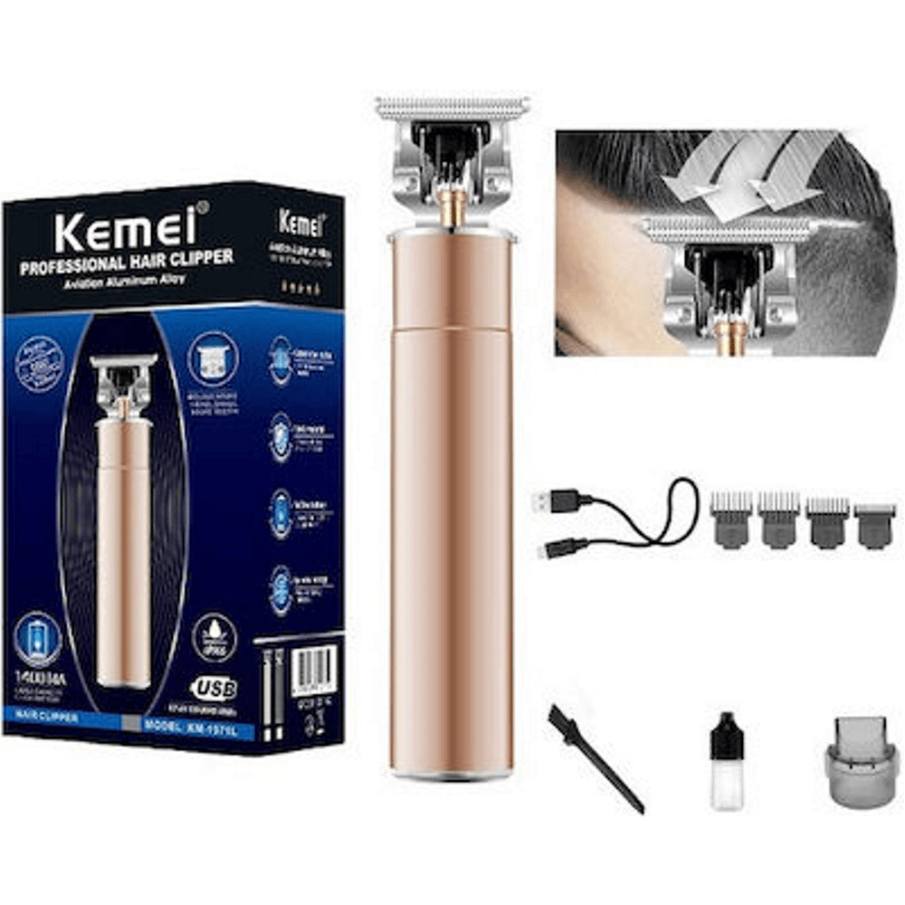Kemei Rechargeable Hair Clipper Rose Gold KM-1971L