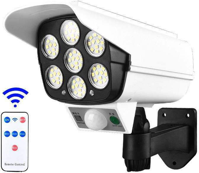 Waterproof IP65 Solar LED Flood Light 1.8W with Motion Sensor and Remote Control White YH2178T