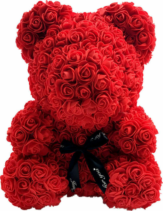 Aleiferopoulos Flowers Teddy Bear Made of Roses Κόκκινο 40cm in a Box