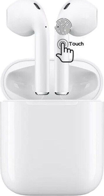 i18 Earbud Bluetooth Handsfree Headphone with Charging Case White