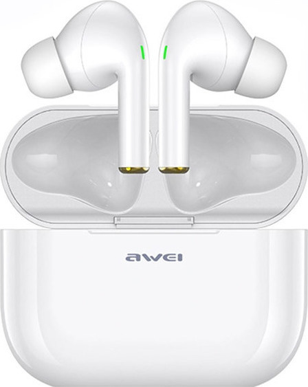 Awei T29 In-ear Bluetooth Handsfree Ακουστικά με Αντοχή στον Ιδρώτα και Θήκη Φόρτισης Λευκά