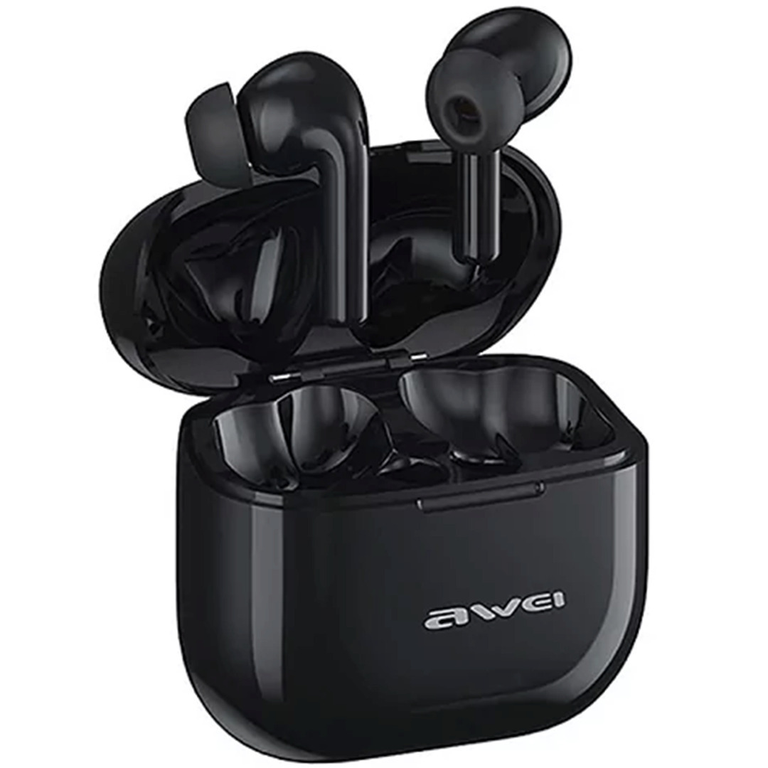 Awei T1 Pro In-ear Bluetooth Handsfree Ακουστικά με Αντοχή στον Ιδρώτα και Θήκη Φόρτισης Μαύρα