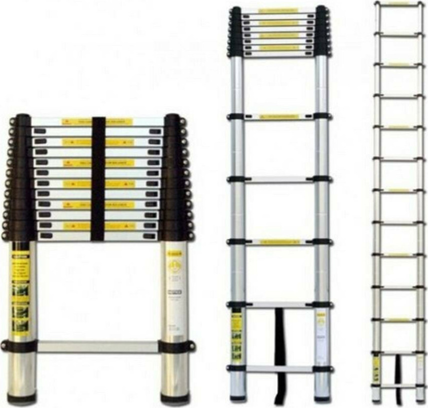Aluminum Telescopic Ladder with 15 Stairs and Maximum Height 4.4m TL44