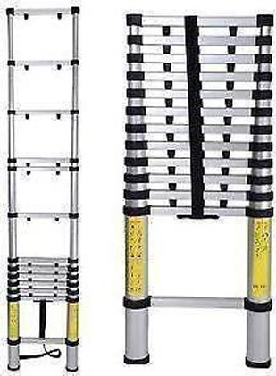 Aluminum Telescopic Ladder with 12 Stairs and Maximum Height 3.8m TL38
