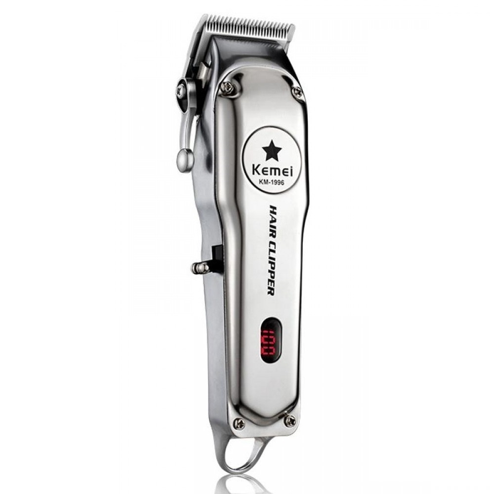 Kemei KM-1996 Professional Rechargeable Hair Clipper Silver