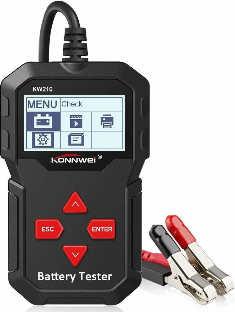 Konnwei KW210 Ψηφιακό Battery Tester με Κροκοδειλάκια 12V 220AH
