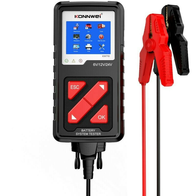 Konnwei Ελεγκτής Ανάλυσης Μπαταριών KW710 Ψηφιακό Battery Tester με Κροκοδειλάκια