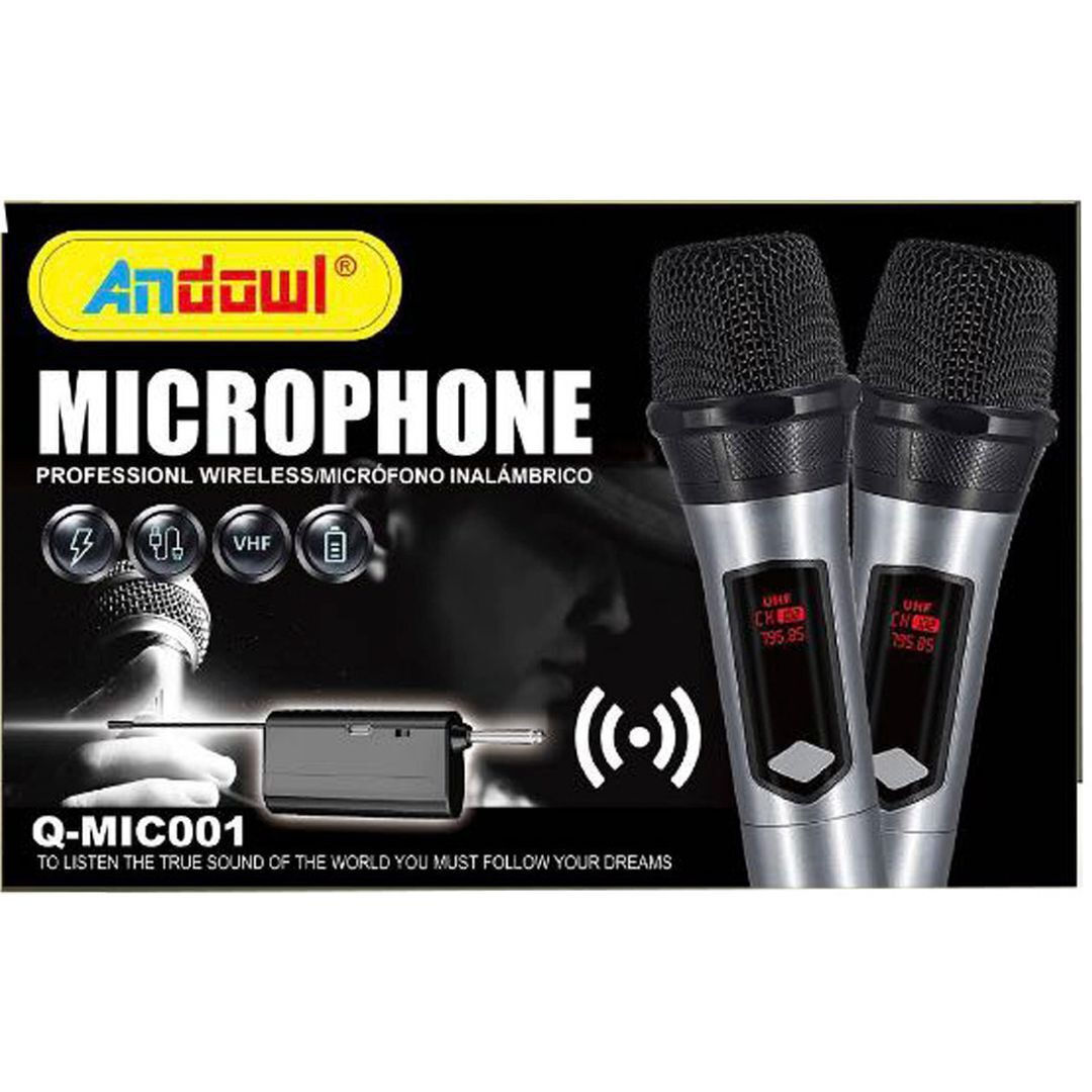 Andowl Ασύρματο Μικρόφωνο Χειρός Φωνής σε Ασημί Χρώμα