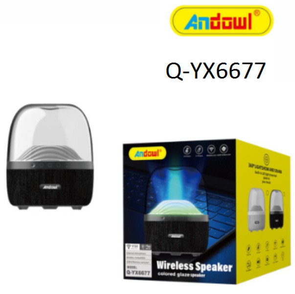Andowl Q-YX6677 Q-YX6677 Ηχείο Bluetooth 5W με Ραδιόφωνο και Διάρκεια Μπαταρίας έως 6 ώρες Μαύρο
