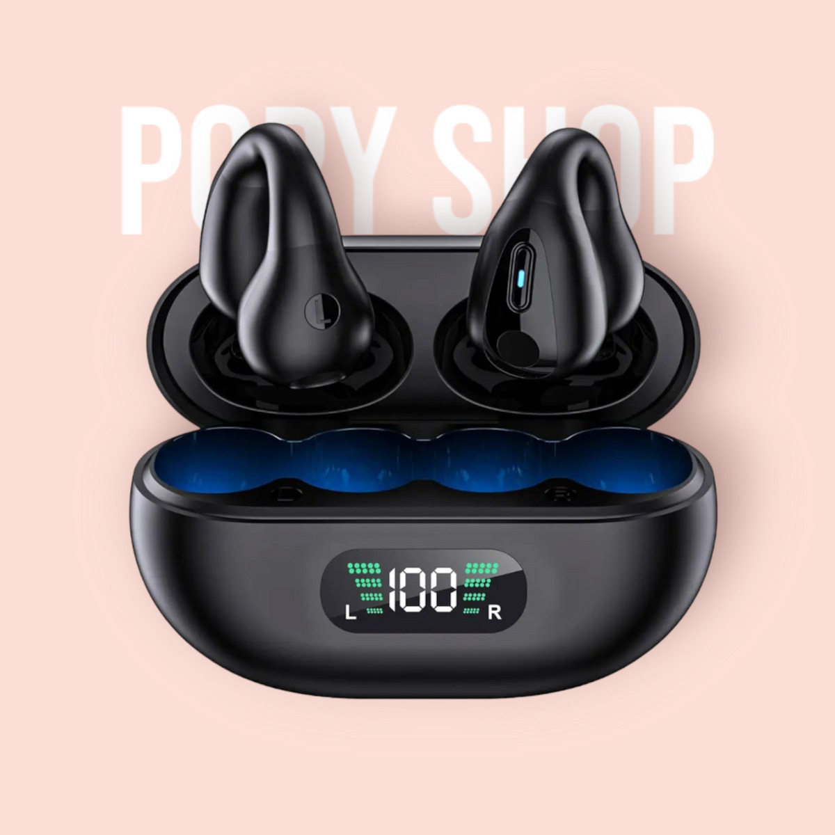 YYK-Q80 In-ear Bluetooth Handsfree Ακουστικά με Αντοχή στον Ιδρώτα και Θήκη Φόρτισης Μαύρα