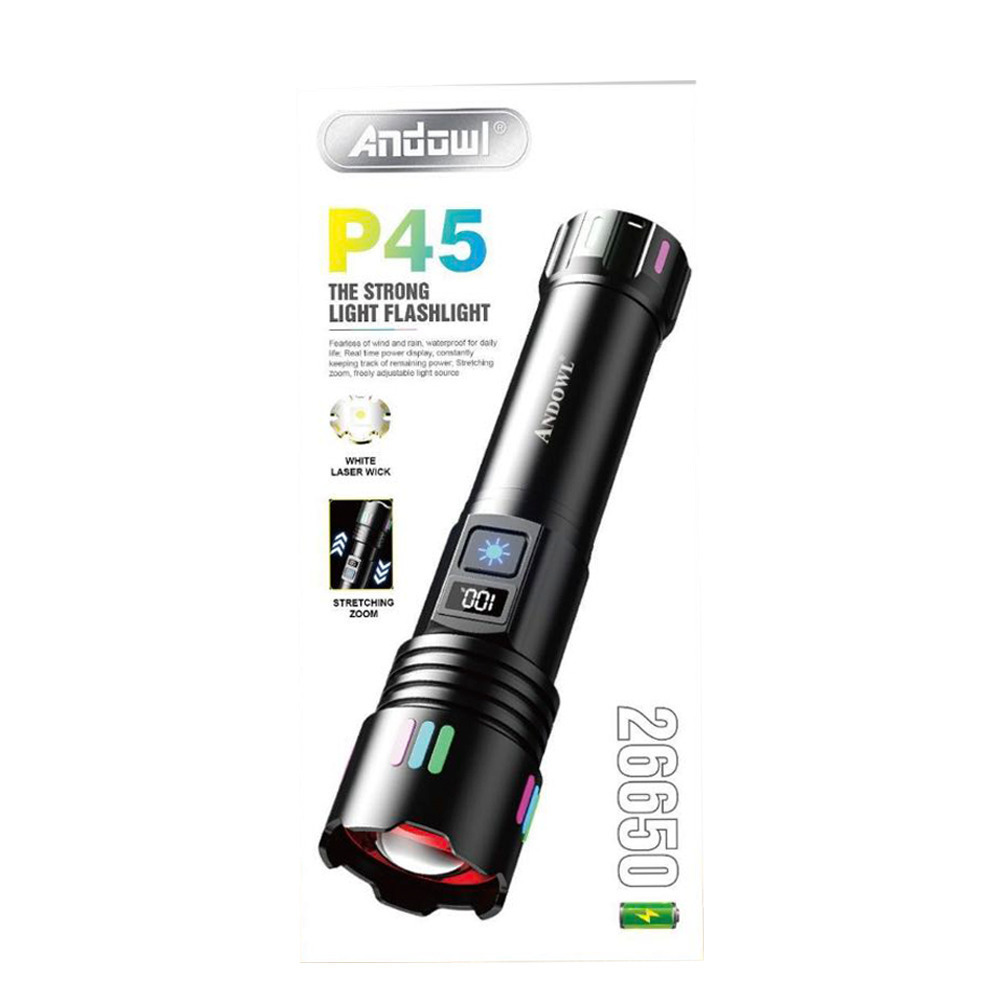 Andowl Rechargeable Flashlight LED Waterproof IP43 FDP45