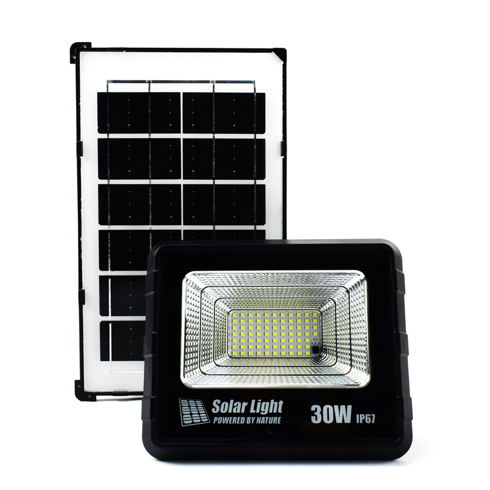 Waterproof Solar LED Flood Light 30W Cold White with Light Sensor IP67 GD-30H