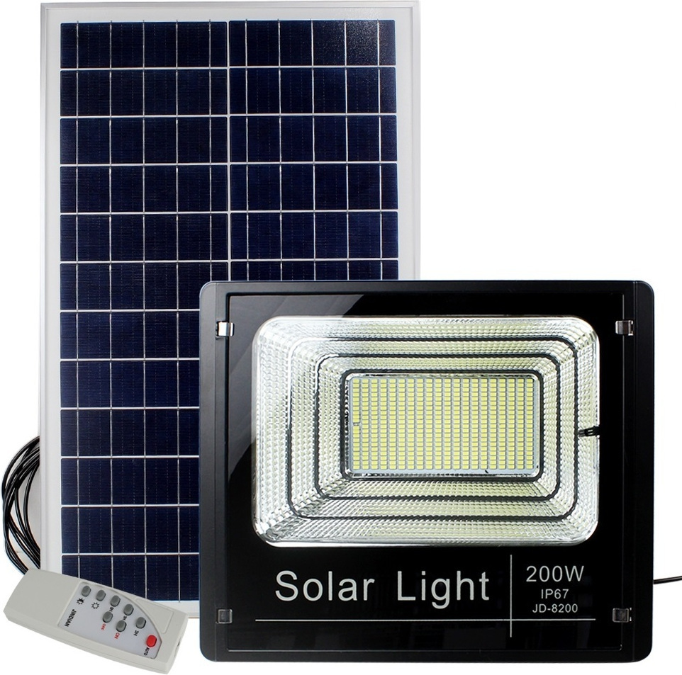 JD-8200 Waterproof Solar LED Floodlight 200W Cold White with Remote Control IP67 37991