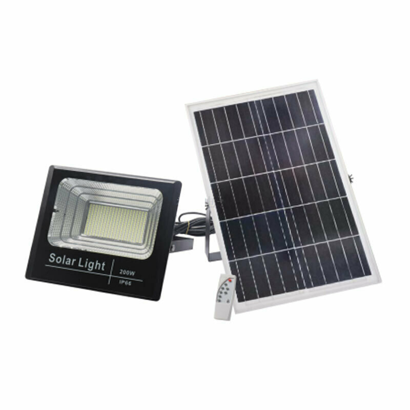 Jortan Waterproof Solar LED Floodlight 200W Cold White 6500K WiFi with Motion Sensor, Photocell and Remote Control IP66 1707