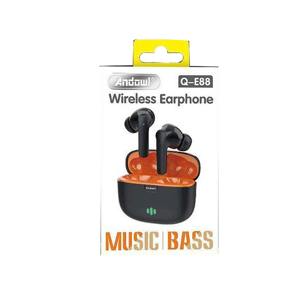 Andowl In-ear Bluetooth Handsfree Headphone with Charging Case Black