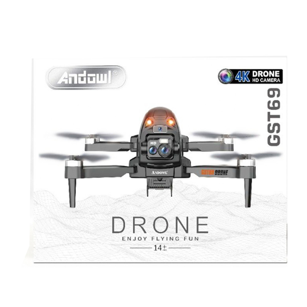 Andowl Drone with 4K Camera and Controller, Compatible with Smartphone Black