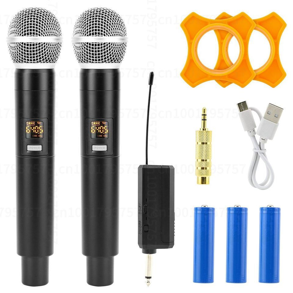 Andowl Wireless Microphone Q-MIC002 Set Handheld for Voice