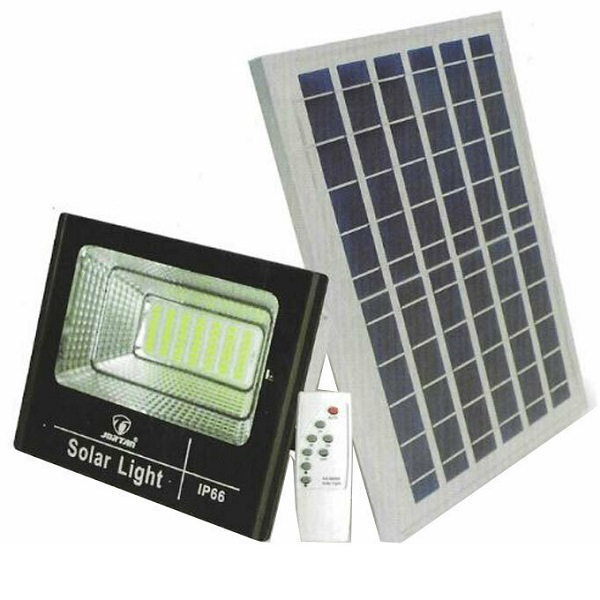 Jortan Waterproof Solar LED Floodlight 150W Cold White 6500K with Photocell and Remote Control IP66 J150