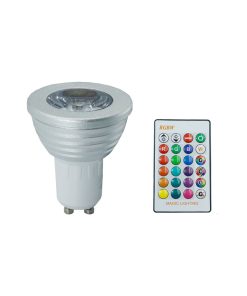 Λάμπα LED για Ντουί GU10 RGBW 3W 240LM με Τηλεκοντρόλ RZ-0134 Λευκή